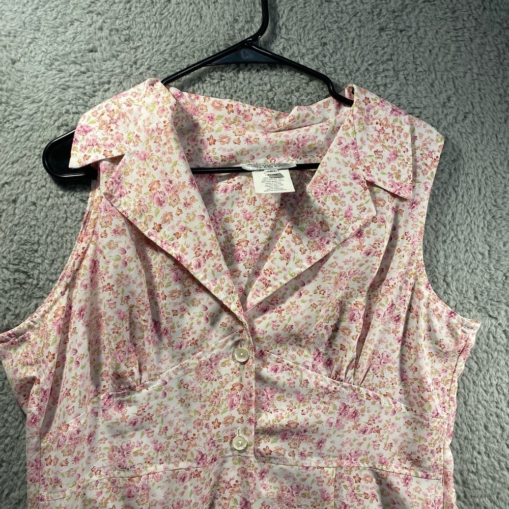 Vintage 90s Floral Button up All over design collar girly feminine maxi dress 16
